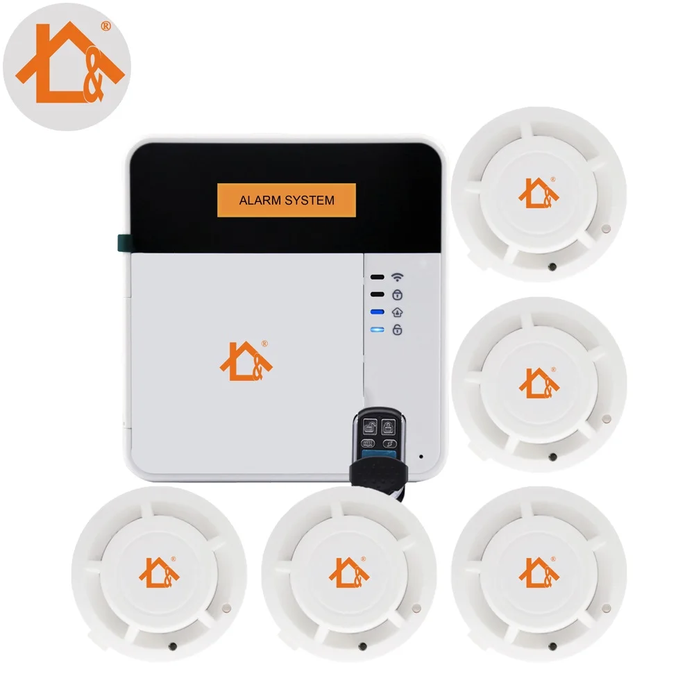 KitL APP White дистанционный GSM система сигнализации с пожарной дымовой сигнализацией *