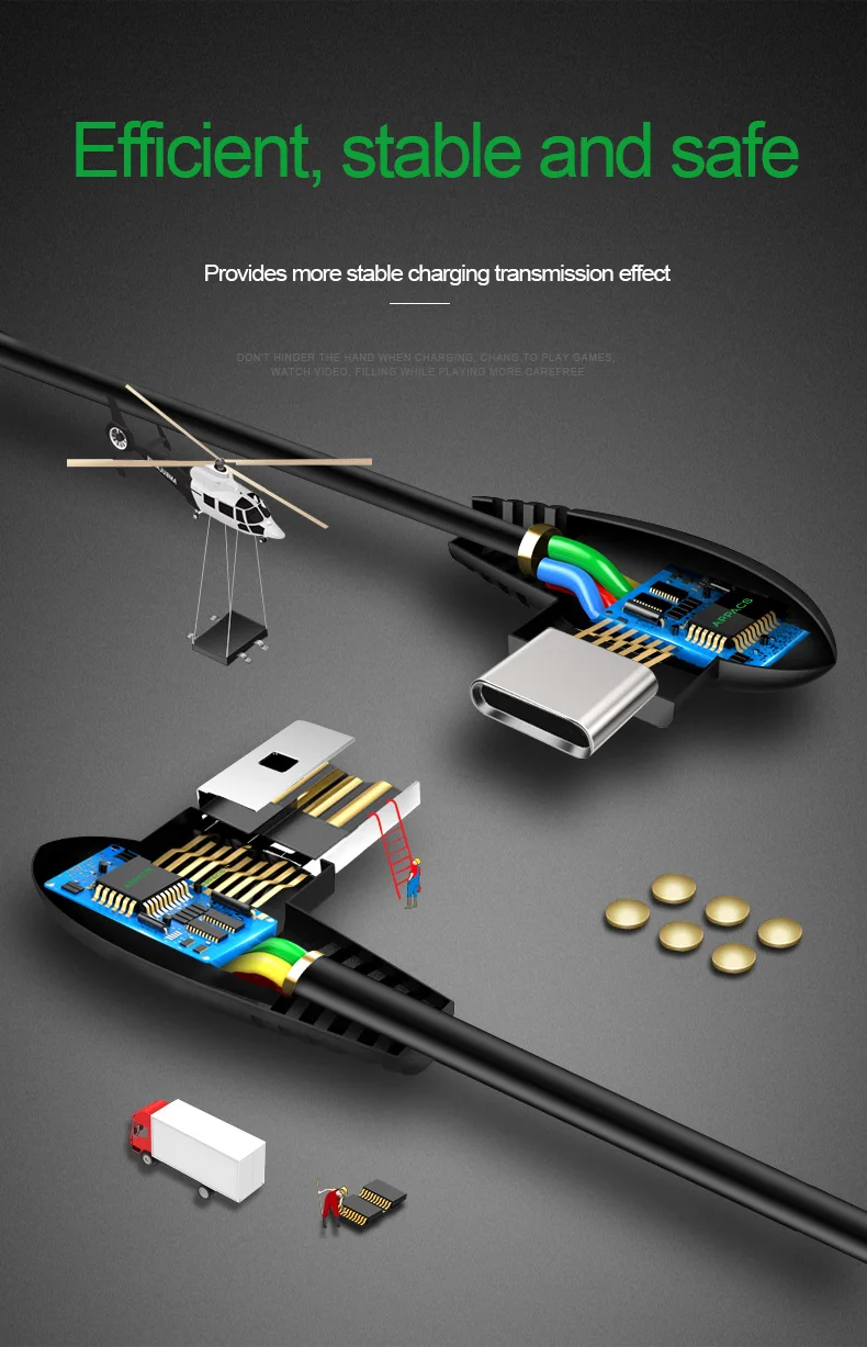 APPACS usb type C 90 градусов быстрая зарядка USB C кабель L type-c шнур для передачи данных зарядное устройство для samsung S8 S9 Note 8 Xiaomi mi6 usb type-C