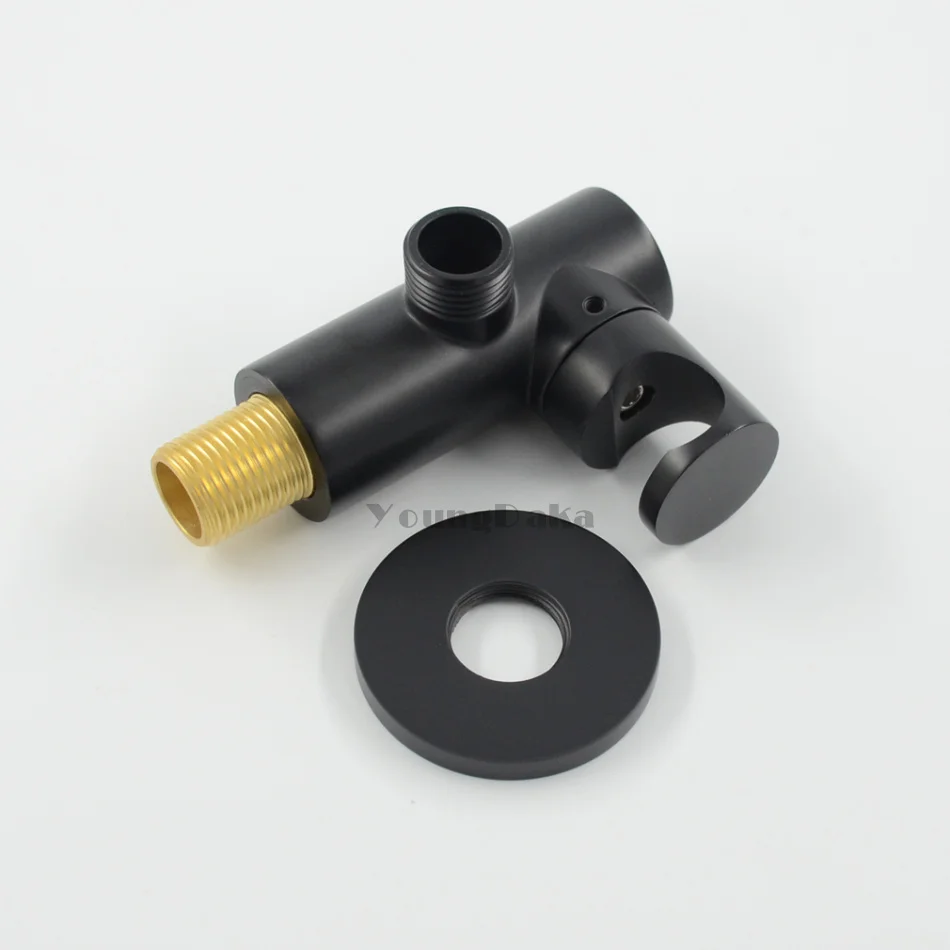 Латунный черный 8-дюймовый круглый набор для Дождевого душа настенный смеситель