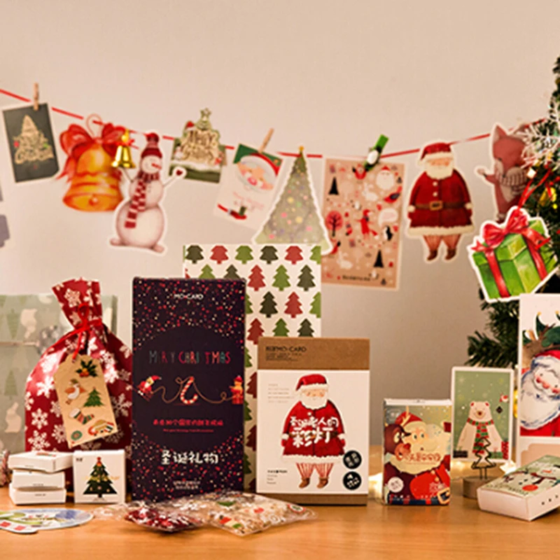 50 шт./пакет Милая Пижама с рождественским принтом пижама тема клей бумажный