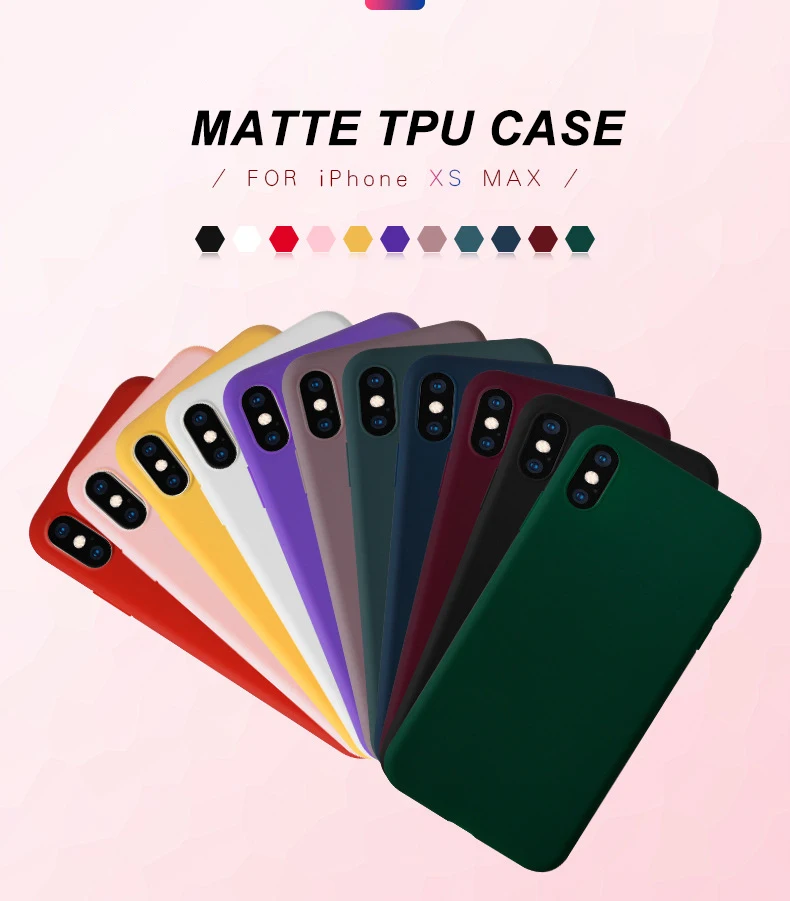 ESVNE телефона яркого цвета чехол для айфон 7 чехол на айфон 6 s 6S 8 Plus простой сплошной Цвет Ультратонкий Мягкий полиуретановый чехол на айфон х XR XS MAX случаи задняя крышка