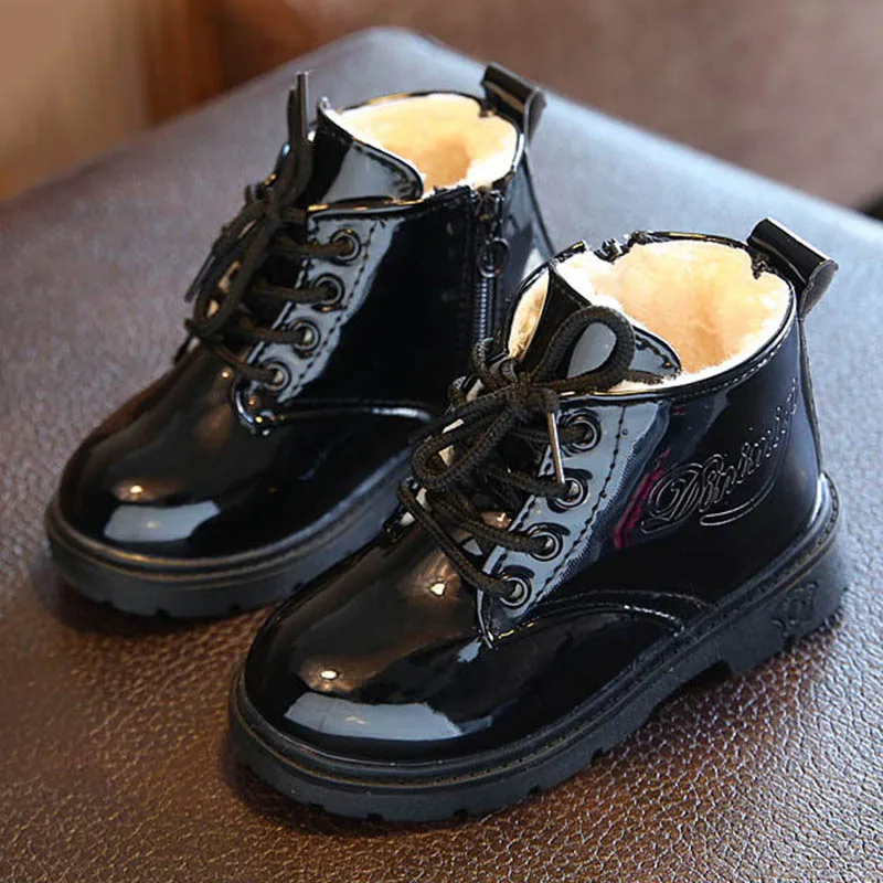 2018 новые детские зимние сапоги из искусственной кожи непромокаемые для девочек и