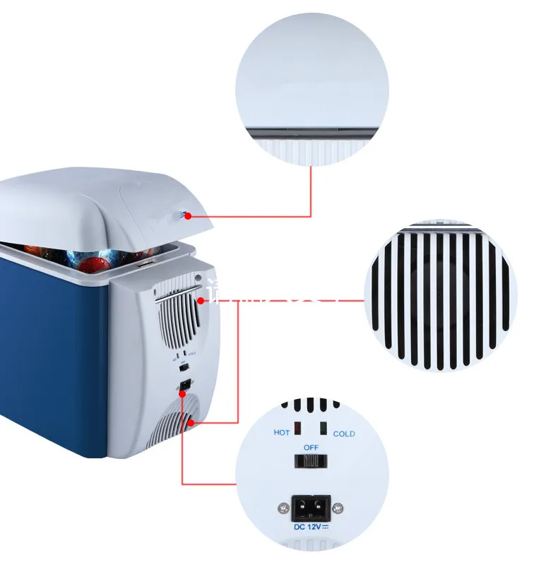 12 В 7.5L мини портативный автомобильный холодильник отопления и охлаждения