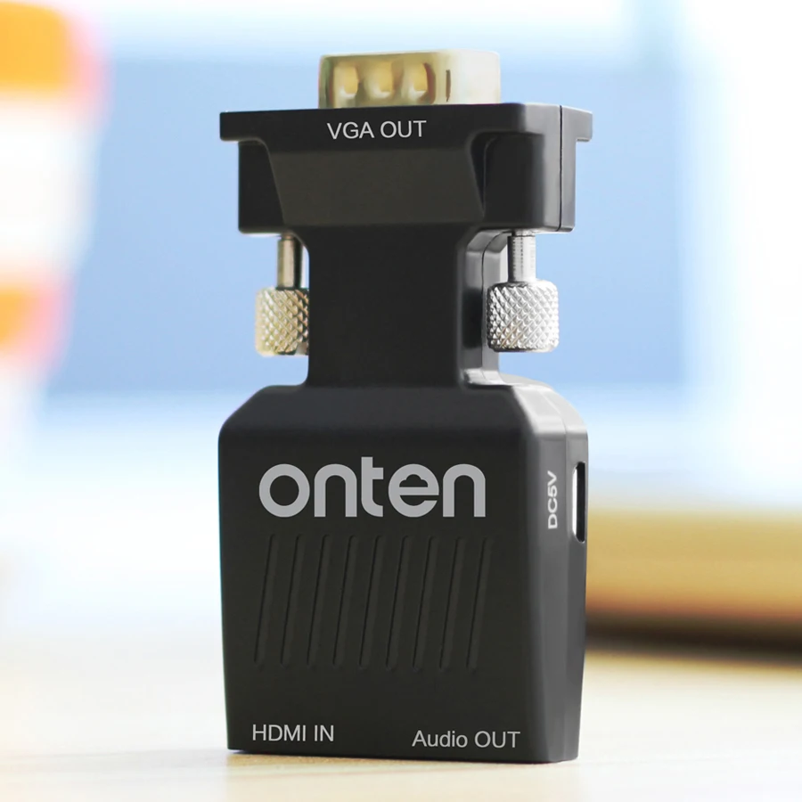 Адаптер Onten HDMI VGA видеоконвертер с аудио разъемом для ноутбуков компьютеров ТВ