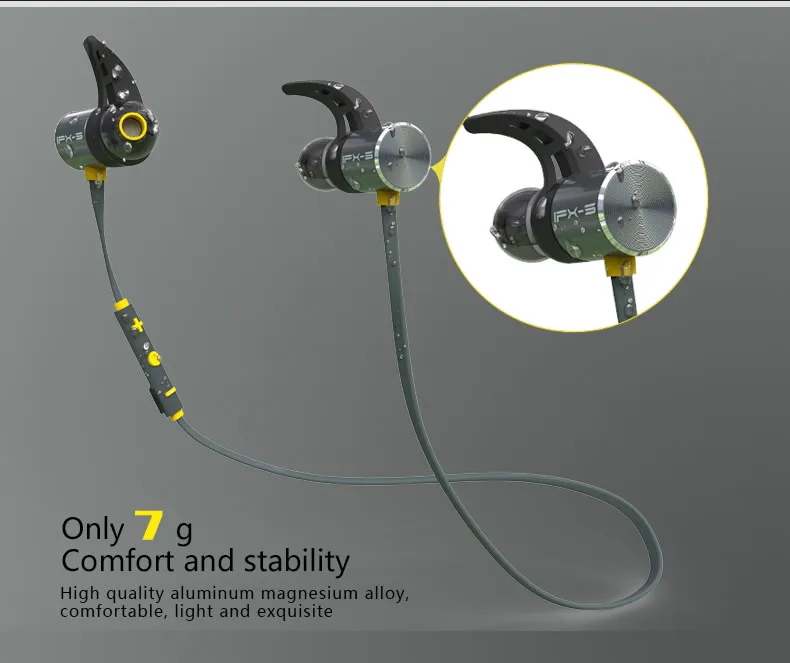 Bluetooth наушники Plextone BX343 с защитой класса IPX5 и двойным аккумулятором|earphones with