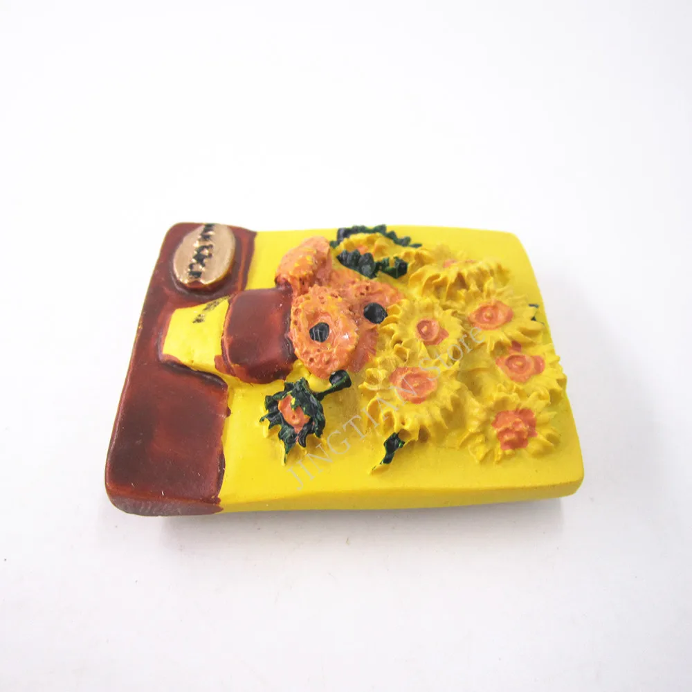 Van Gogh Hand Painted 3D Resin Fridge Magnet Sticker Netherlands Japan Countries City Cute Tourism Souvenir Home Decor Craft Gif