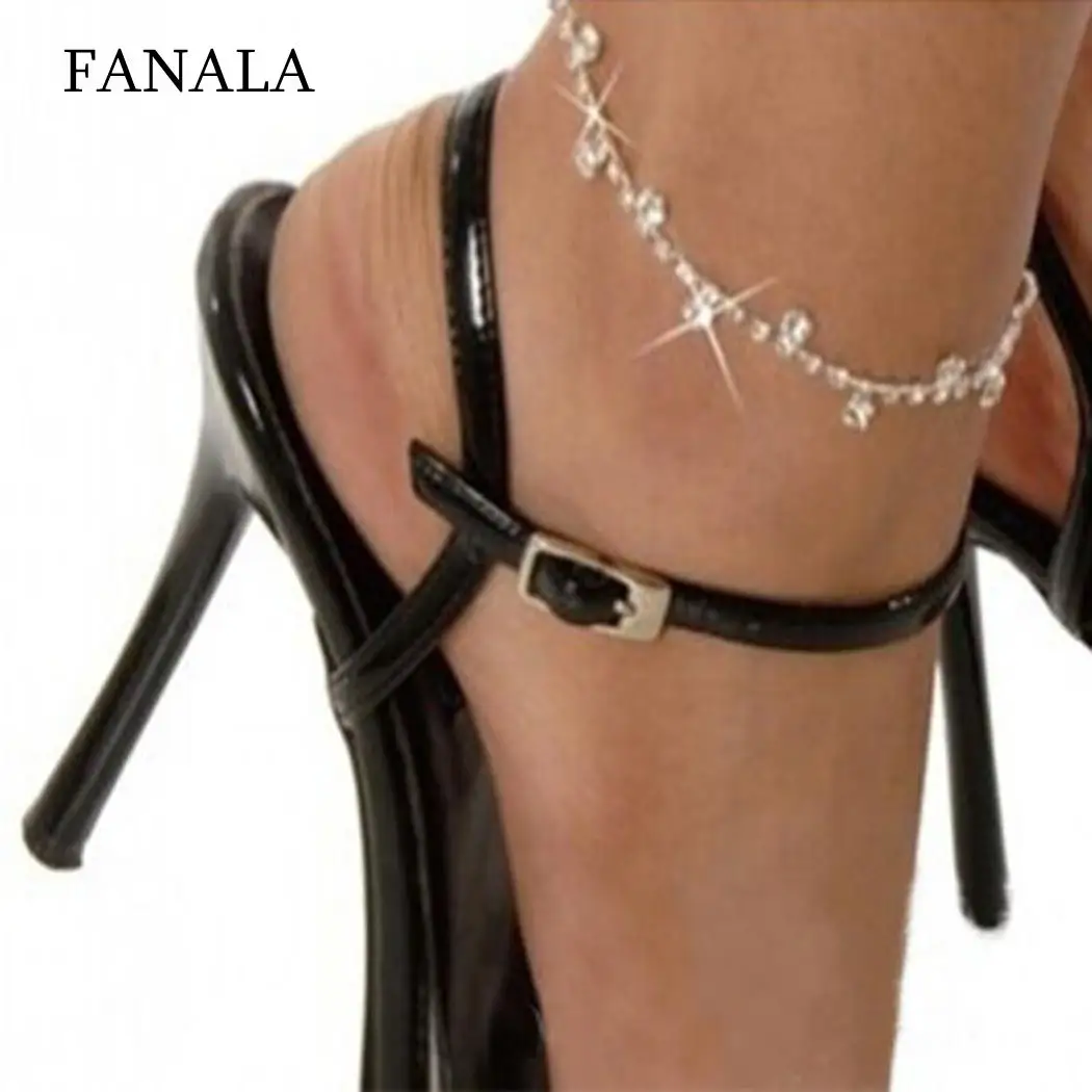 Мода женщин сплав Свадьба геометрические Стразы ножной браслет|Анклеты| |