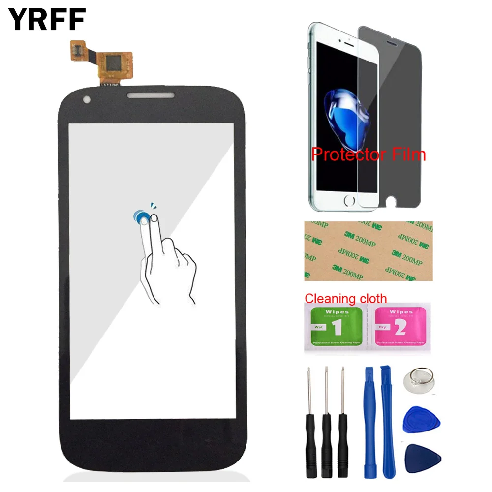 

4.5'' Mobile Phone Front Glass For Fly IQ4406 ERA Nano 6 IQ 4406 Touch Screen Digitizer Panel Sensor Protector Film Adhesive