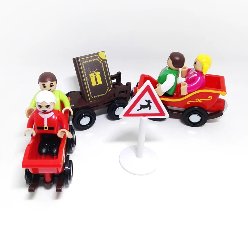 9 шт./компл. Рождественский деревянный магнитный поезд совместимый с детской