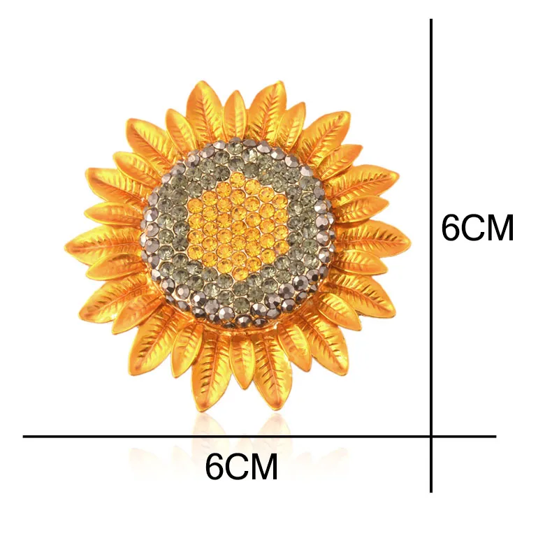 Женская Брошь в виде подсолнуха со стразами | Украшения и аксессуары
