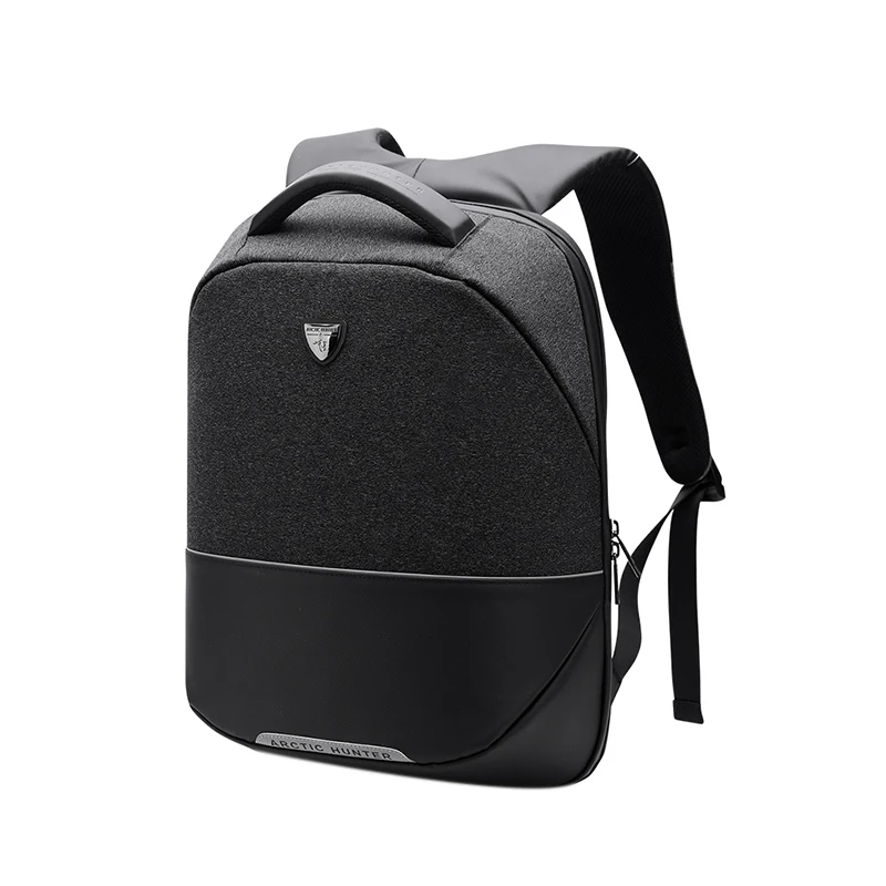 Black ARCTIC HUNTER Business Travel USB Backpack Men Anti-Theft 15 Inch Laptop Backpack Men's Casual Back Pack Bag Women B00216 - Color: Black