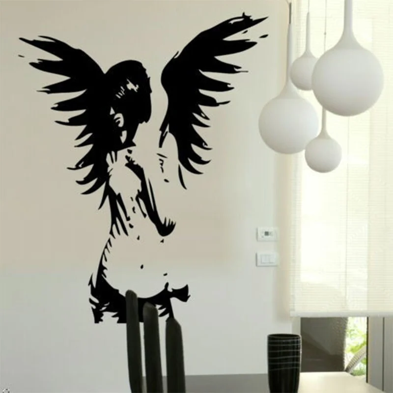 NEW Large Angel Fairy Wall Sticker / Big Girl Wall Decal / Angel Wall Transfer DIY Wall Decals 3 sizes