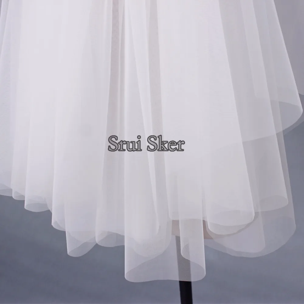 Элегантная короткая двухслойная Фата для свадебвечерние вечеринки белая