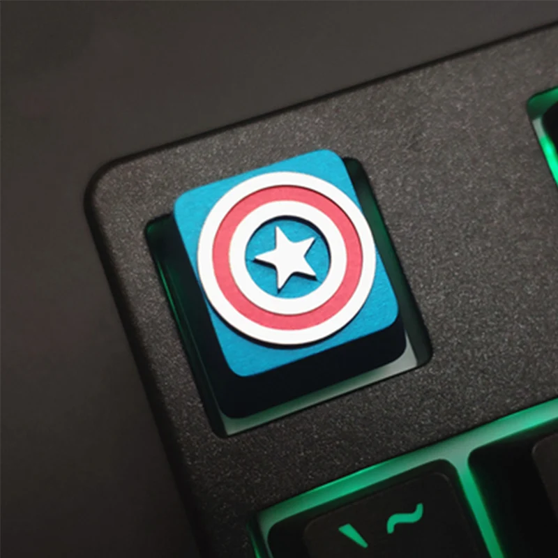 Keycaps 1 3 типа Капитан Америка Металлический Щит ключ Кепки s для переключатели Cherry MX Mechincal клавиатуры ESC R4 Алюминий сплав ключ Кепки - Цвет: Keycaps 1