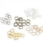 Регулируемые кольца REGELIN 568101214 мм, 200 шт.лот, открытые Колечки с двойными петлями, золотистыеСеребристые раздельные кольца-коннекторы для самостоятельного изготовления ювелирных украшений