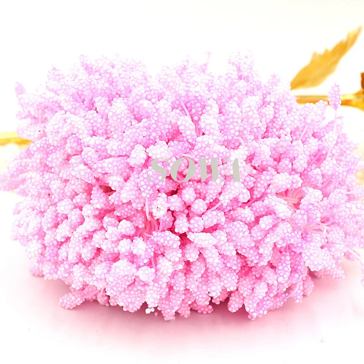 Free Shipping New Arrival 800pcs/Lot 5mm Light Pink color Double heads Foam Flower Stamen Pistil for Cake Decoration Craft DIY | Дом и сад