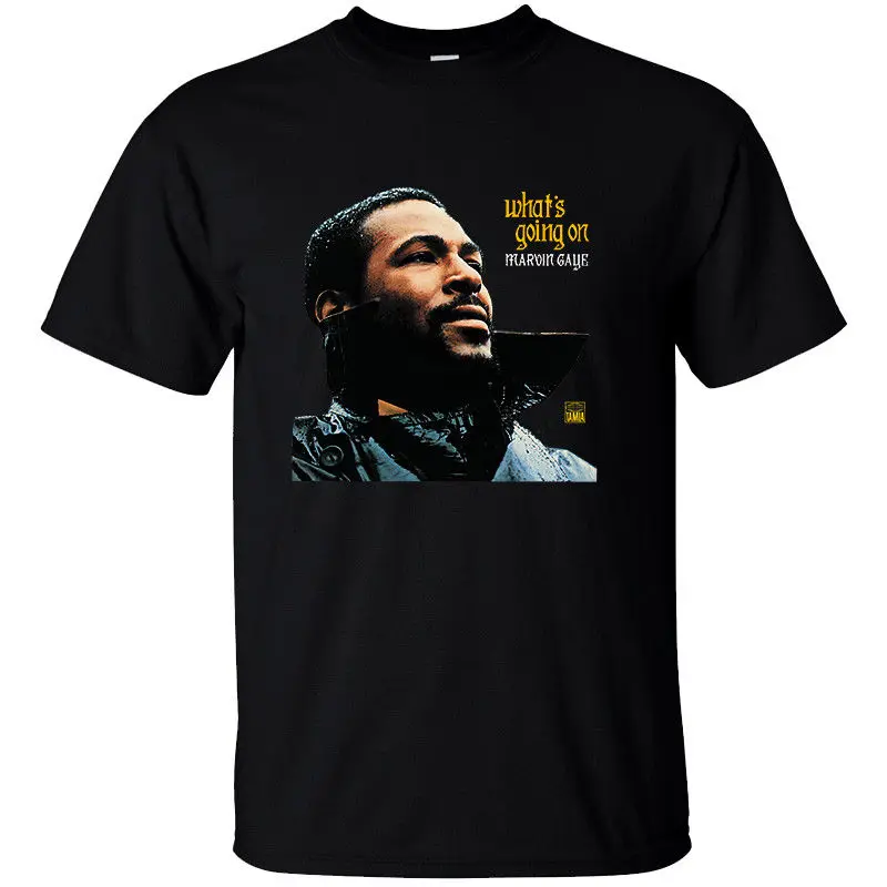 Футболка Marvin Gaye WEhat On V1. футболка из 100% хлопка всех цветов и размеров|Мужские