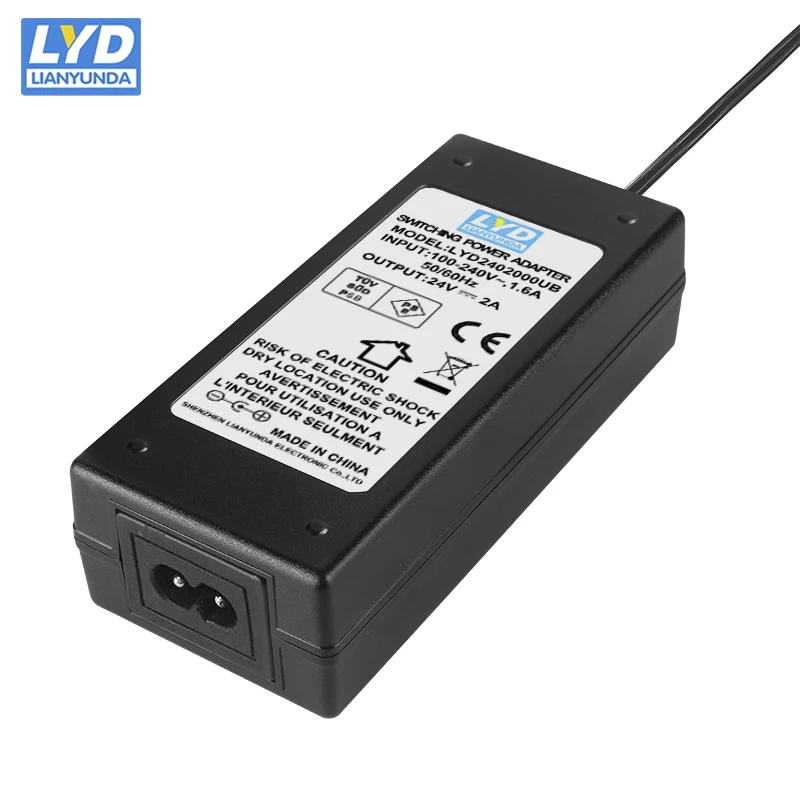 US 24 V/2A 5 5mm * 2 1mm AC-DC адаптер питания для электрического оборудования переключающий