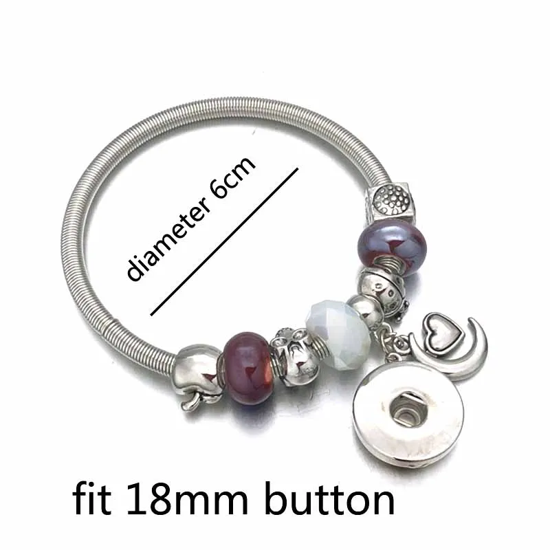 New Arrival Mixed Sale Crystal 182 Bead Fashion 18mm Snap Button Bracelet Interchangeable Charm Jewelry For Women Christmas Gift | Украшения