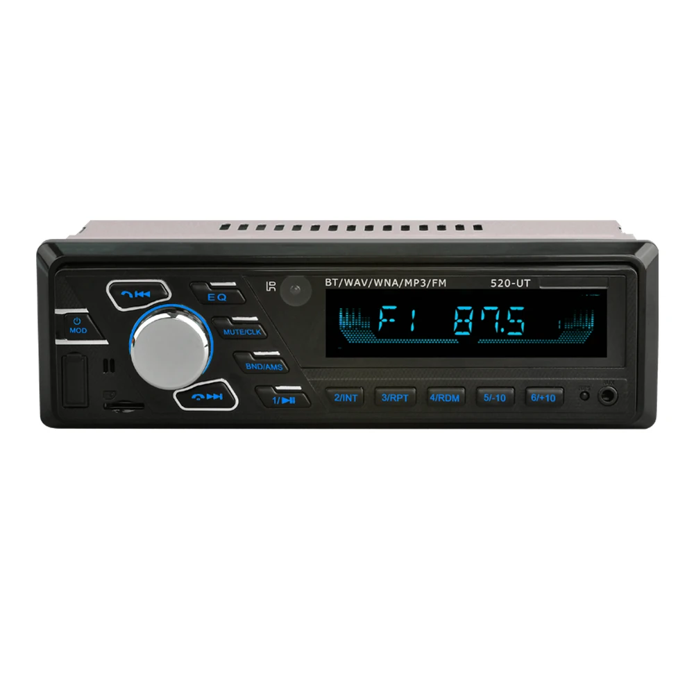 Авторадио HEVXM автомобильный Радио 520UT 12 В Bluetooth стерео в тире 1 Din FM Aux вход приемник