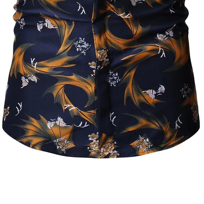 Рубашка мужская летняя с коротким рукавом гавайская блузка пляжный стиль