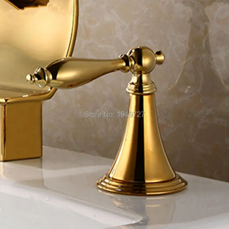 Заводские Прямые Роскошные 3 шт. PVD Ti-gold титан золото ванная ванна бассейна смеситель кран водопад кран