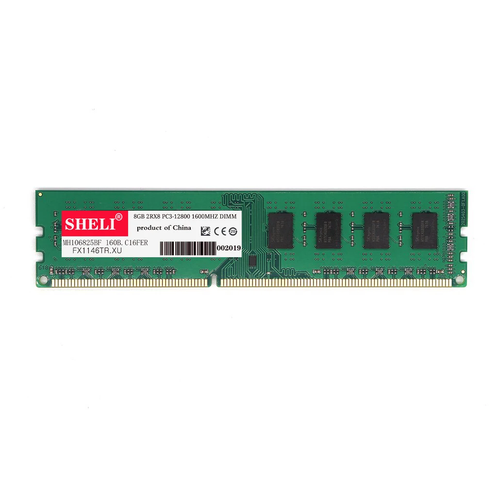 SHELI ram 8 GB 2RX8 PC3-12800 DDR3-1600MHz 240Pin DIMM Intel с низкой памятью для настольных ПК