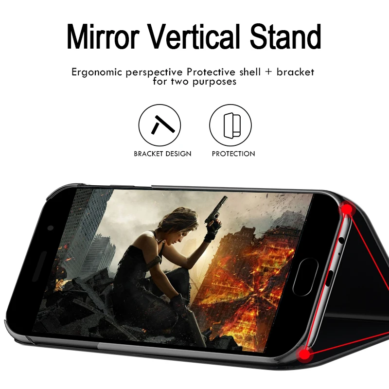 Smart Mirror Phone Case For Samsung J4 J7J6 J8 2018 Flip Stand Leather Cover Holder Shockproof Sumsung J7Core J2Prime | Мобильные