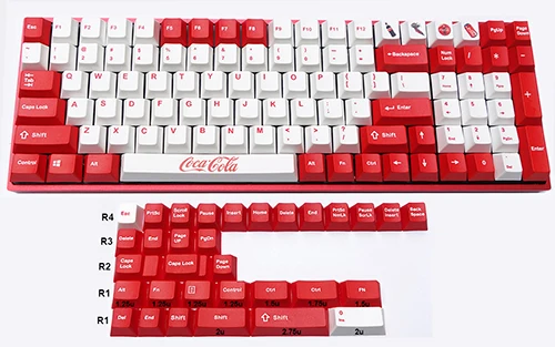 Серебристый Cola тема 132-key PBT краситель-сублимированные брелки ANSI Вишневый профиль для 64 84 87 96 108 для Cherry MX переключатели механическая клавиатура - Цвет: Серебристый