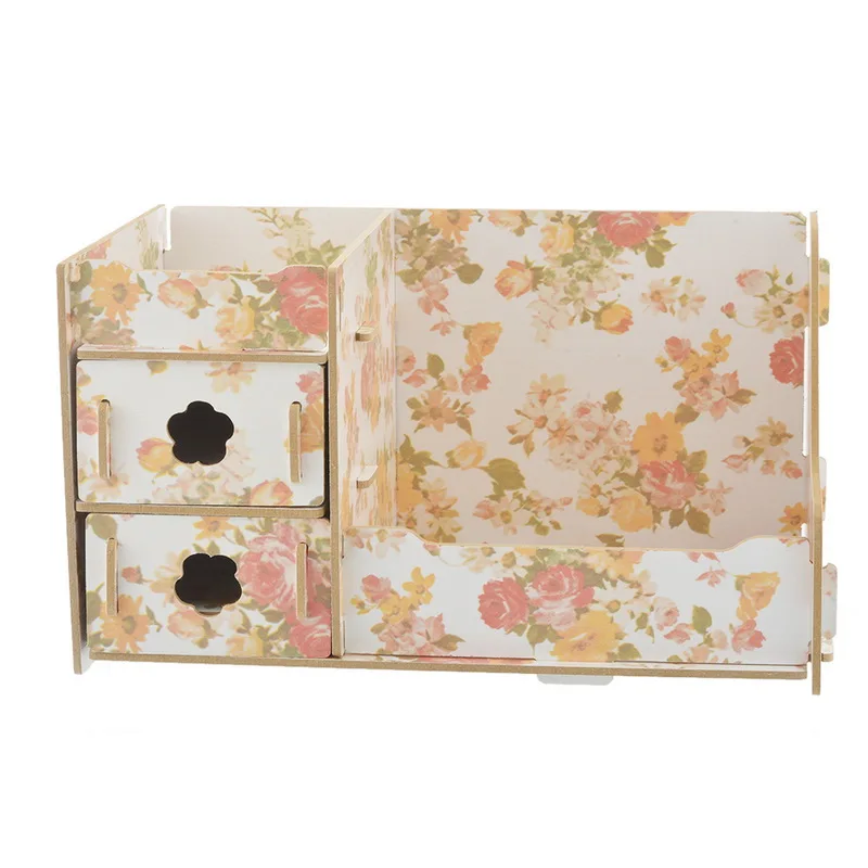 IVYSHION Makeup Storage Box Cosmetic Case Wooden Desktop Organizer Lipstick Cases Sundries Case Makeup Storage Organizer Case