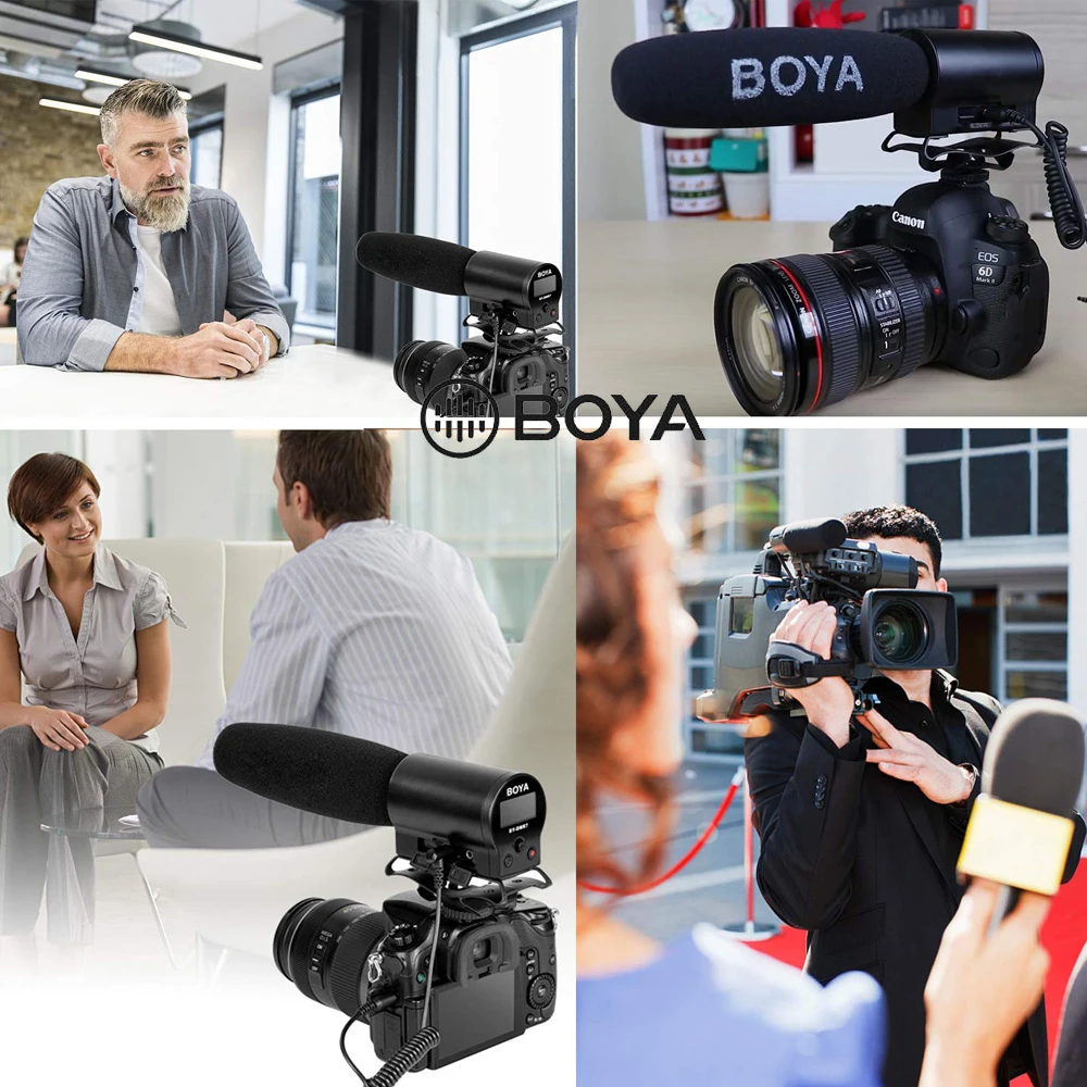 BOYA BY-DMR7 конденсаторный микрофон на камеру 3,5 мм lcd Аудио кабель Запись студия голос профессиональный студийный микрофон