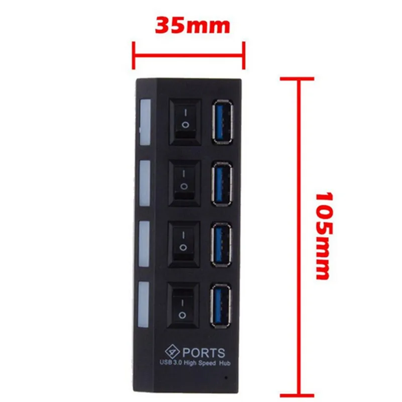 Портативный микро USB концентратор 3 0 Супер скорость 5 Гбит/с 4 порта мини с Separete