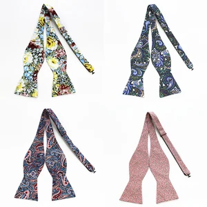 Мужской галстук-бабочка GUSLESON, из хлопка, с цветочным принтом, разных цветов