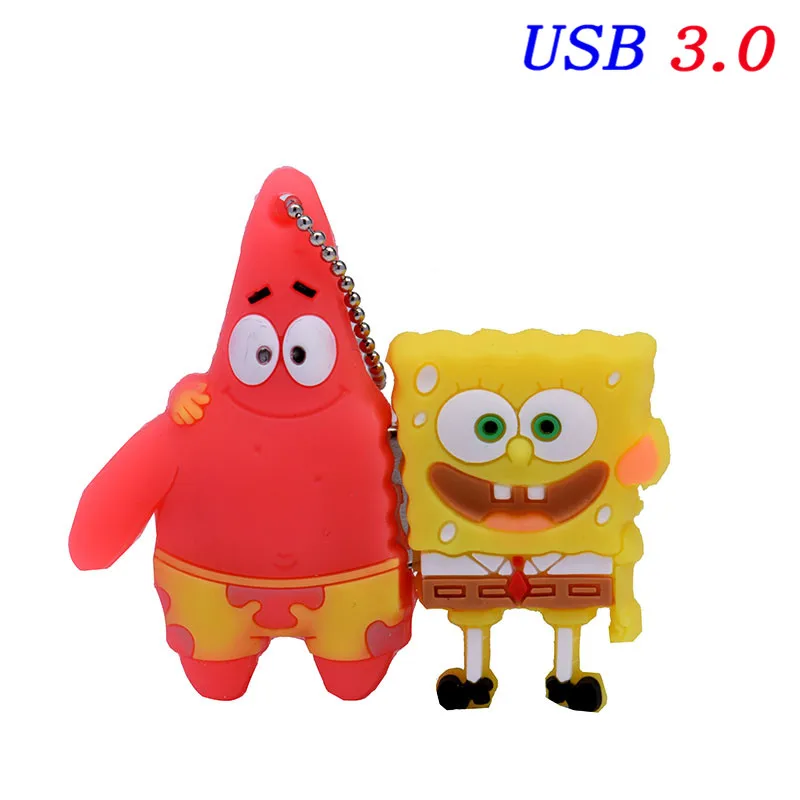 A JASTER USB 3,0 Губка Боб usb флеш-накопитель мультфильм Патрик звезда и Губка Боб Флешка 4 ГБ/8 ГБ/16 ГБ/32 ГБ/64 Гб карта памяти - Цвет: A