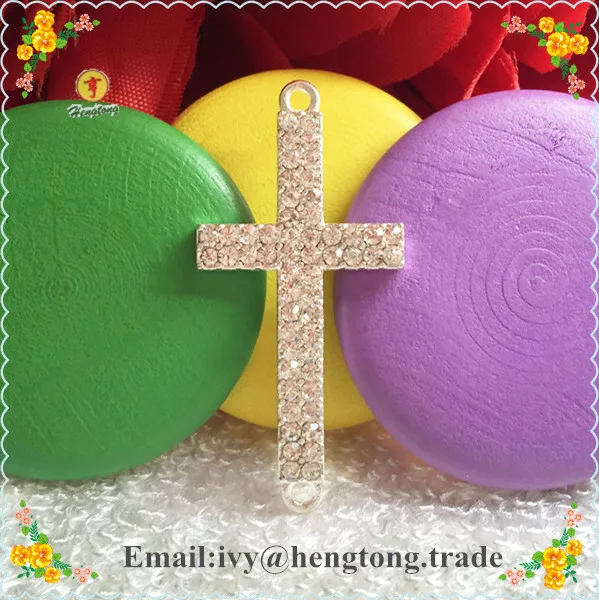 Подвеска из серебристого сплава со стразами религиозный розарьевой