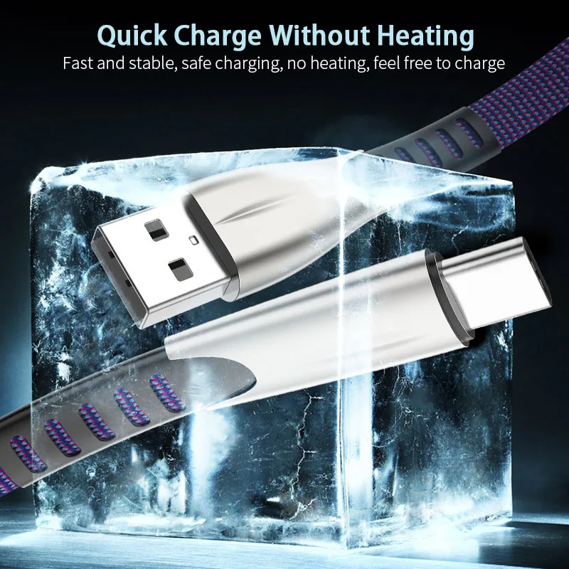 Coolreall 3A кабель для быстрой зарядки Type C синхронизации данных USB устройства Samsung Huawei
