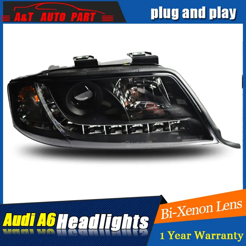 Автомобильный Стайлинг светодиодный налобный фонарь для AUDI A6 головной