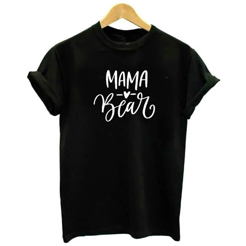 Медведя и надписью Mama принт Забавные футболки женская летняя обувь Kawaii футболка