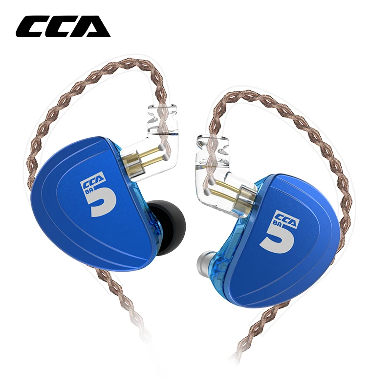 Внутриканальные наушники CCA A10 5BA Hi Fi гарнитура со съемным 2 контактным кабелем 5