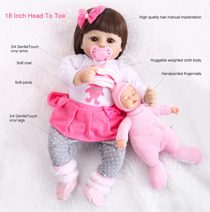 Ucanan 48 см силиконовые куклы Reborn Baby подарки сюрпризы реалистичные живые Младенцы