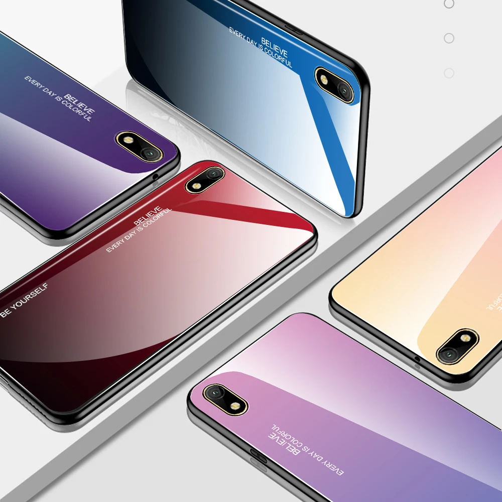 Ультратонкий чехол для huawei Y5 Y9 Y6 Prime Y7 Pro чехол для телефона жесткий защитный чехол из закаленного стекла