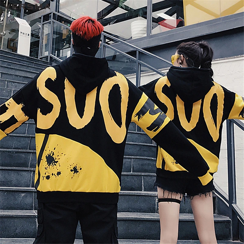 VERSMA High Street Хип-хоп толстовка с принтом граффити Мужская Осенняя Корейская Harajuku BF GD толстовка с капюшоном