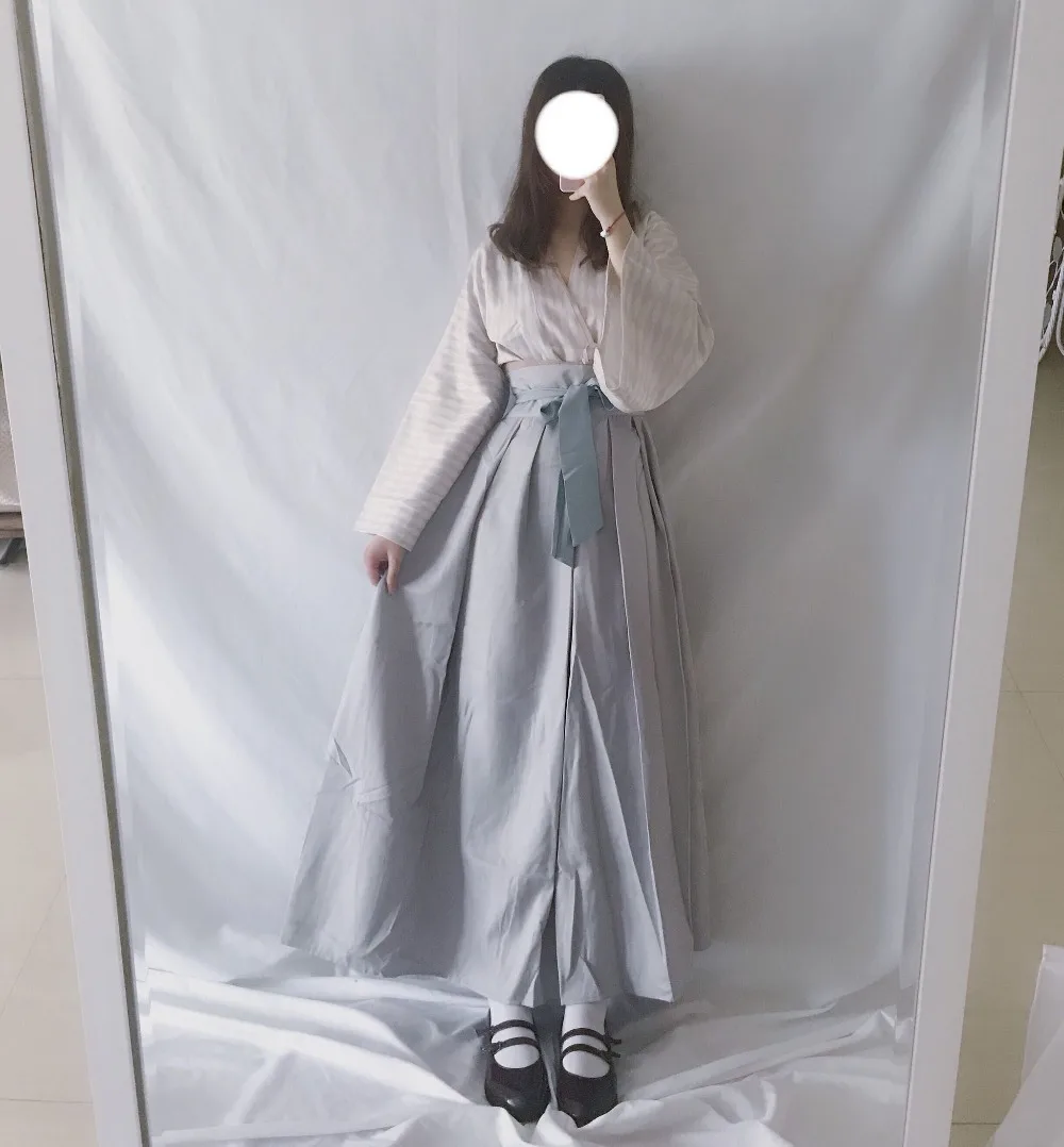 Традиционные народные танцевальные костюмы Hanfu костюм династии Тан одежда для девочек старинная Китайская одежда топ+ юбка комплект из двух предметов