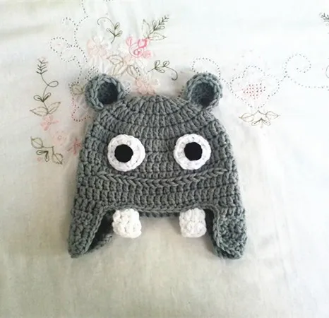 Детская шапочка для фотосъемки новорожденных Бегемот новорожденных/детская