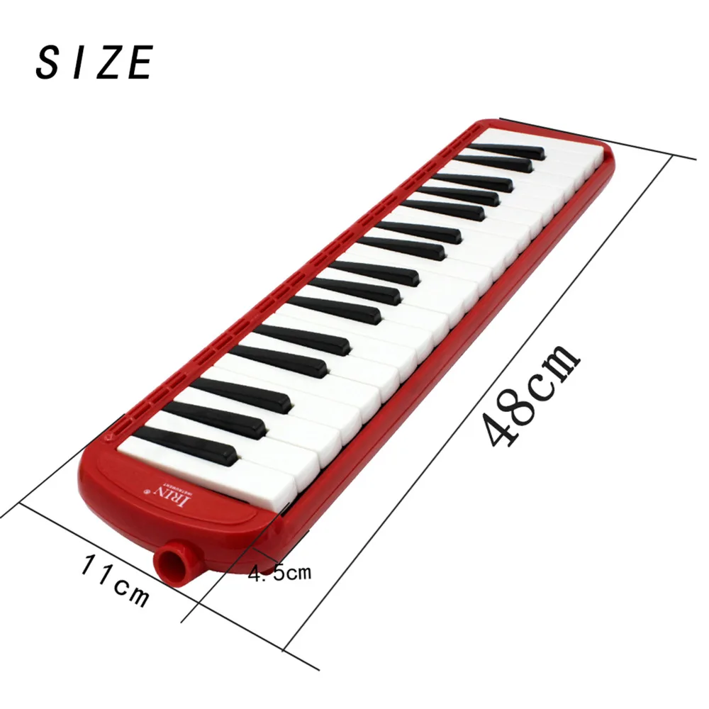Цветные клавиши 37-дюймового пианино мелодика с твердым чехлом для хранения