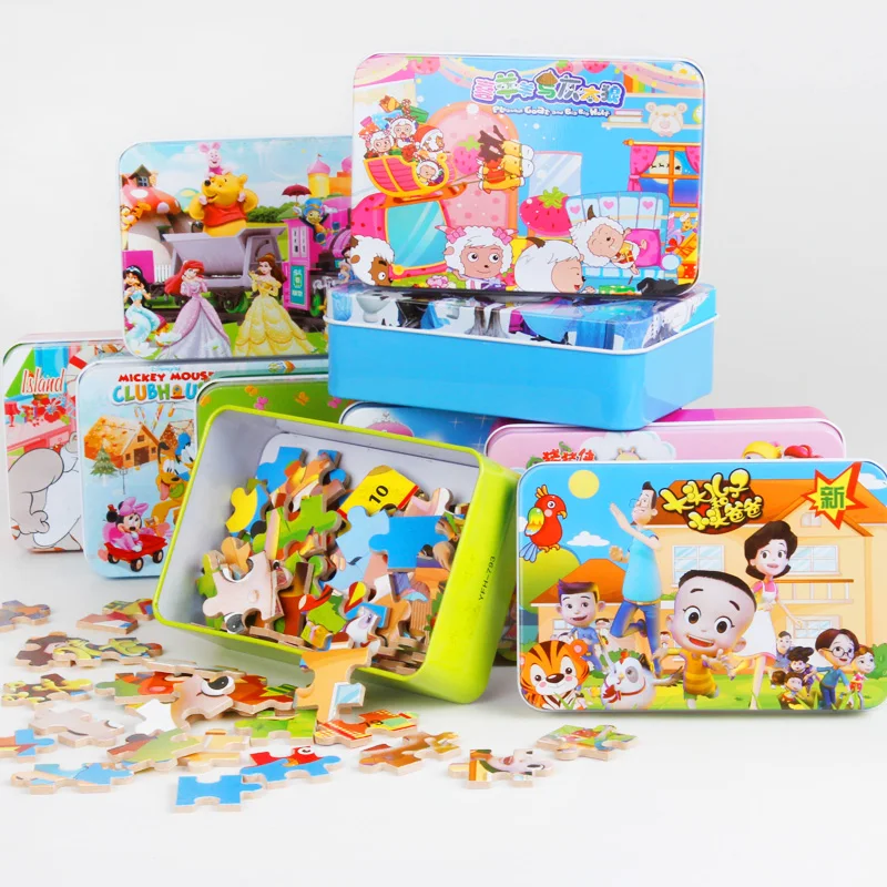 Registered Air Mail Iron Box Cartoon Wooden Puzzles for Children Kids Toddler Early Educational Jigsaw Toys | Игрушки и хобби