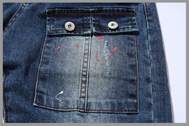 Джинсы LANBAOSI мужские повседневные с дырками прямые ковбойские модные|men jeans