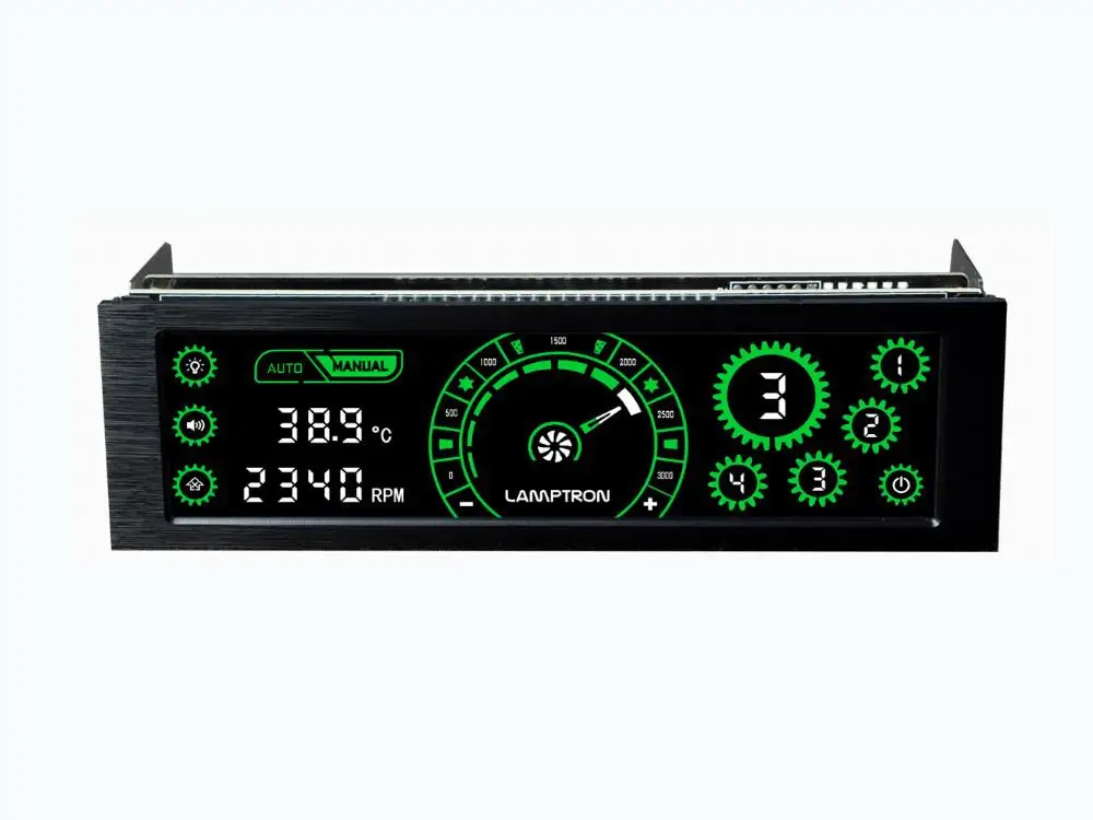 Lamptron CM430 контроллер скорости вентилятора, ЖК-экран 4 канала, водяное охлаждение ручное управление скоростью вентилятора, с разным фоном - Цвет лезвия: Green