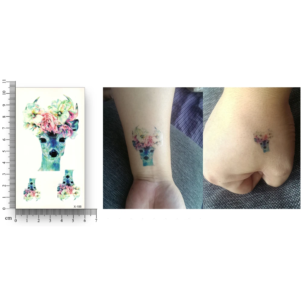 Фальшивая временная Переводные водяные татуировки Красочный цветок стикер