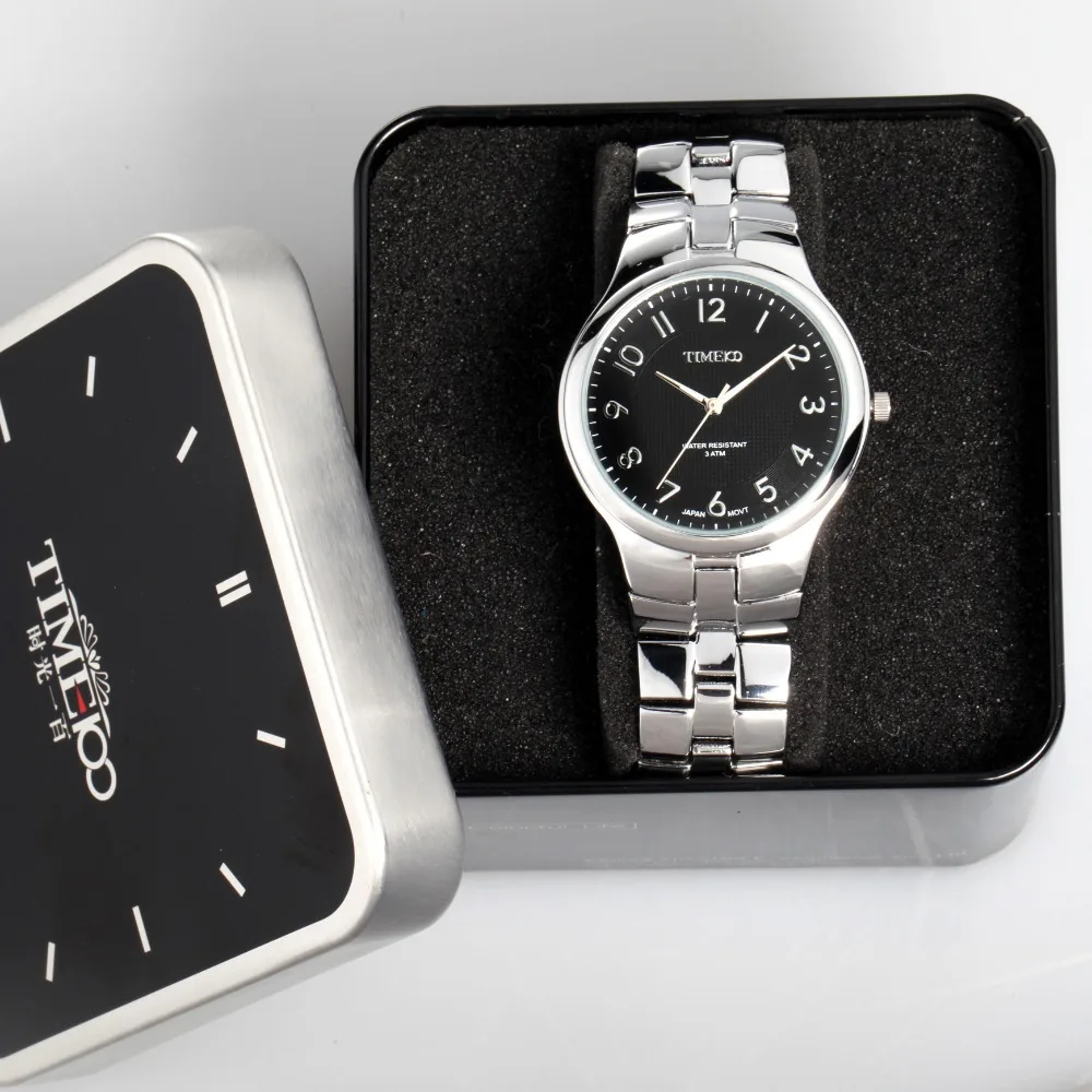 Time100 модные классические простые мужские кварцевые часы легко читать пара